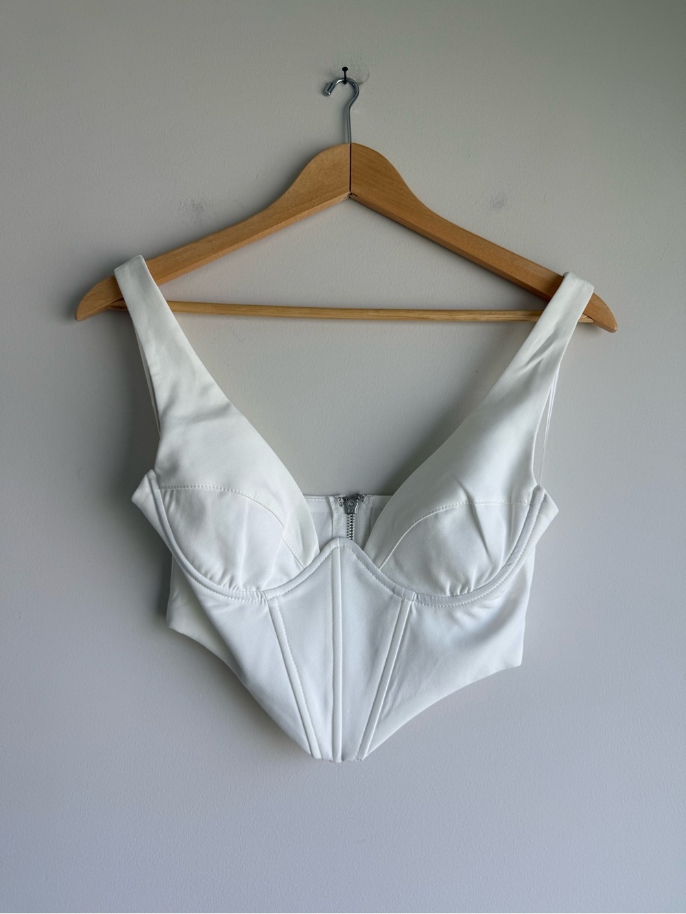 White Fox Golden Days Bustier Corset Top White XS Zip Front - Picture 2 of 7